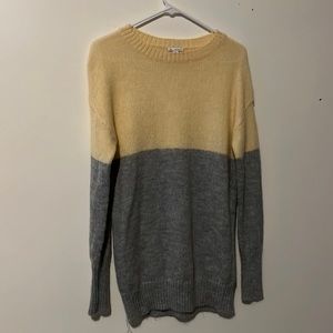 Vintage GAP Colorblock Gray & Yellow Mohair Blend Sweater